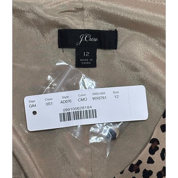 New $150 JCREW Button Front Midi Dress A-Line Leopard Brunch Party Sundress - Picture 11 of 13